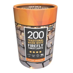 Festive 200 Battery Timer Firefly Lights - Warm White Festive 200 Battery Timer Firefly Lights - Warm White