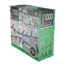 Festive 1000 Glow-Worm Lights - Jolly Holly