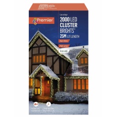Premier 2000 LED Cluster Timer Lights 25m - Warm White