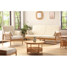 Desser Aspen 3 Seater Sofa & 2 Chairs Suite - Light Oak Desser Aspen 3 Seater Sofa & 2 Chairs Suite - Light Oak