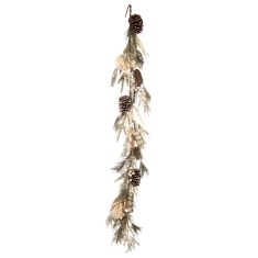 Festive Frosted Bristle Gold Leaf Garland - 150cm Festive Frosted Bristle Gold Leaf Garland - 150cm