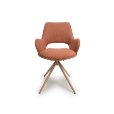 Paulie Fabric Swivel Dining Chair - Brick