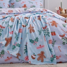 Catherine Lansfield Christmas Gingerbread Throw - Blue Catherine Lansfield Christmas Gingerbread Throw - Blue