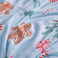 Catherine Lansfield Christmas Gingerbread Throw - Blue