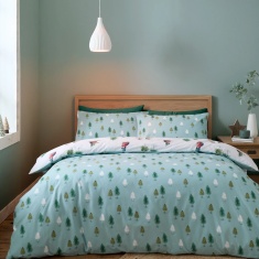 Catherine Lansfield Snowy Penguin Brushed Cotton Duvet Set - White