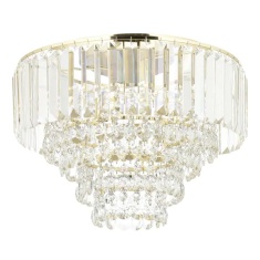 BHS Paladina Flush 40cm Ceiling Light - Brass/Clear