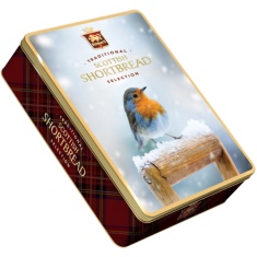 Stewarts Scottish Shortbread in Garden Robin Tin - 400g