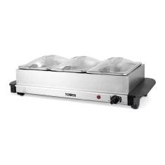 Tower T16150 Buffet Server 3 x 1.5L - Stainless Steel Tower T16150 Buffet Server 3 x 1.5L - Stainless Steel