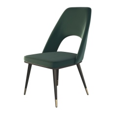 HND Sophie Black/Gold Dining Chair - Dark Green Velvet Seat