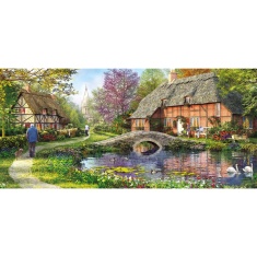 Gibsons Cottage by the Brook 636 Piece Panoramic Puzzle