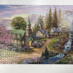 Gibsons Thomas Kinkade: Sunday Morning Chapel 1000 Piece Puzzle Gibsons Thomas Kinkade: Sunday Morning Chapel 1000 Piece Puzzle