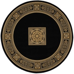 Mastercraft 057-0801/3233 Da Vinci Round Rug - Black/Gold