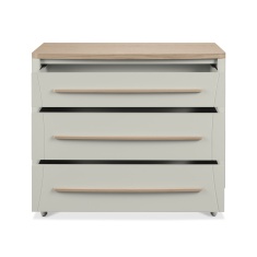 Delta Scandi Oak & Soft Grey 3 Drawer Wide Chest