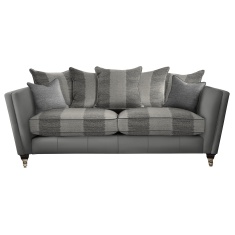 Parker Knoll Harlow Grand Pillow Back Leather/Fabric Sofa