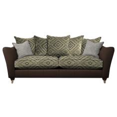 Parker Knoll Harriet Grand Pillow Back Leather/Fabric Sofa