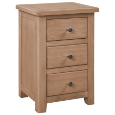 Cannes 3 Drawer Bedside Cabinet - Oak