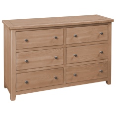 Cannes 6 Drawer Wide Chest - Oak