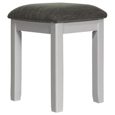 Cannes Upholstered Dressing Table Stool - Painted Pebble Grey Cannes Upholstered Dressing Table Stool - Painted Pebble Grey