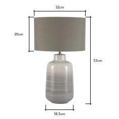 BHS Cherry Ombre Ceramic Lamp - Grey