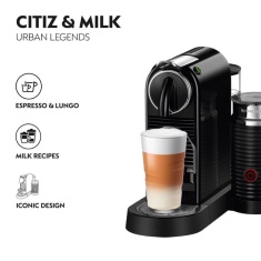 Nespresso EN267.BAE Citiz Coffee Machine With Aeroccino - Black