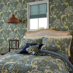 Morris & Co Seaweed Duvet Set - Cobalt & Thyme