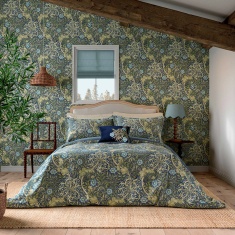 Morris & Co Seaweed Duvet Set - Cobalt & Thyme