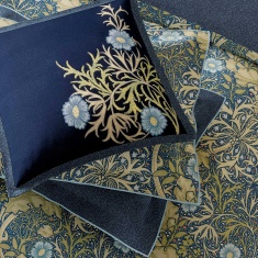 Morris & Co Seaweed Cushion 50cm - Cobalt & Thyme