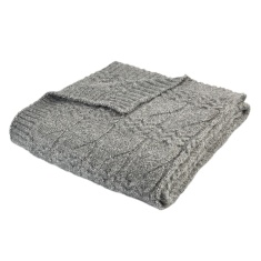 Bianca Cable Knit Throw - Grey