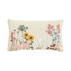 Catherine Lansfield Countryside Floral Filled Cushion 30x50cm - Natural