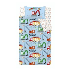 Catherine Lansfield Digger Dreams Duvet Set - Blue