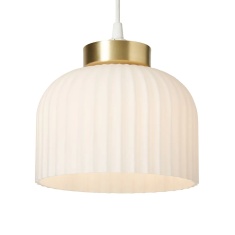 BHS Binita Glass Ribbed Easyfit - Opal & Brass