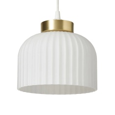 BHS Binita Glass Ribbed Easyfit - Opal & Brass