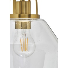 BHS Saskia Bubble Glass 1 Light Pendant - Warm Satin Brass