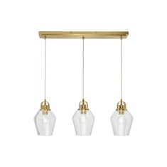 BHS Saskia Bubble Glass 3 Light Diner - Warm Satin Brass