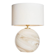 BHS Lewis Marble Glass Ball Table Lamp - Cream