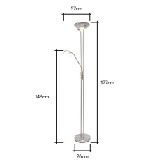 BHS Mother & Child LED Floor Lamp - Satin Nickel