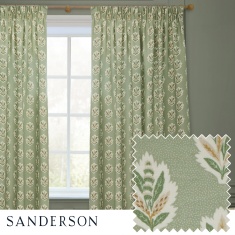 Sanderson Sessile Leaf Pencil Pleat Curtains - Sage