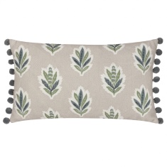 Sanderson Sessile Leaf Feather Rich Cushion 30x50cm - Flax