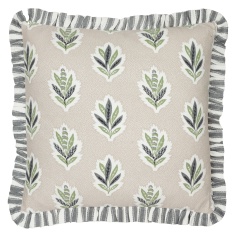 Sanderson Sessile Leaf Ruffle Feather Rich Cushion 50cm - Flax