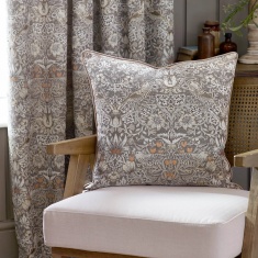 Morris & Co Strawberry Thief Feather Rich Cushion 55cm - Biscuit Morris & Co Strawberry Thief Feather Rich Cushion 55cm - Biscuit