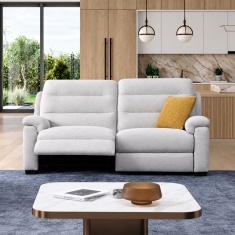 Nelson 2 Seater Leather Sofa With 2 Power Recliners & Lumbar Support