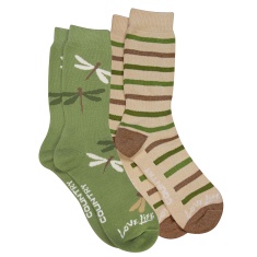 Town & Country Dragonfly Rambler Socks - Size 4-7 (2 Pack) - Sage