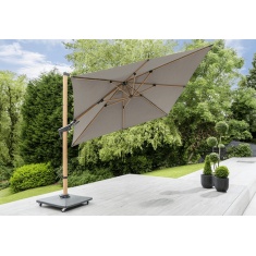 Norfolk Leisure Royce Executive Square 3x3m Cantilever & Cover - Wood Look/Grey