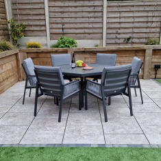 Signature Weave Signature Weave Bettina 6 Seater Hexagon Ceramic Table Dining Set