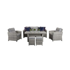 Signature Weave Amy 7 Seater Dining Lounge Set - Grey