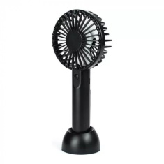Status 3-inch Rechargeable Hand Held Mini Fan - Black/Grey