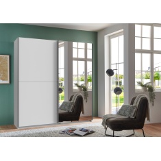 Wiemann Derby Sliding Door Wardrobe With 1 Mirrored Door 179cm - Brilliant White Wiemann Derby Sliding Door Wardrobe With 1 Mirrored Door 179cm - Brilliant White