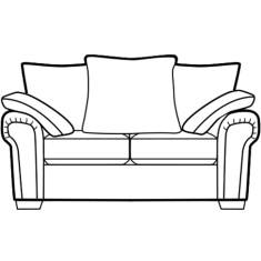 Ava 2 Seater Pillow Back Fabric Sofa