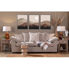 Ava 2 Seater Pillow Back Fabric Sofa