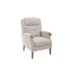 Kedleston Fireside Fabric Chair - Linen